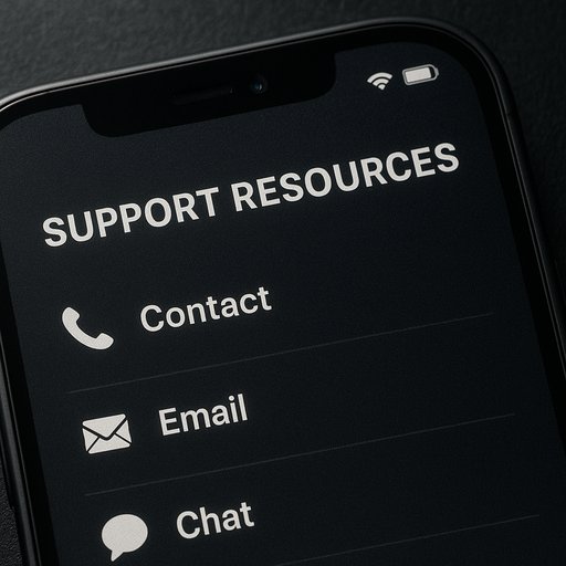BB44 support resources page on screen with contact options
